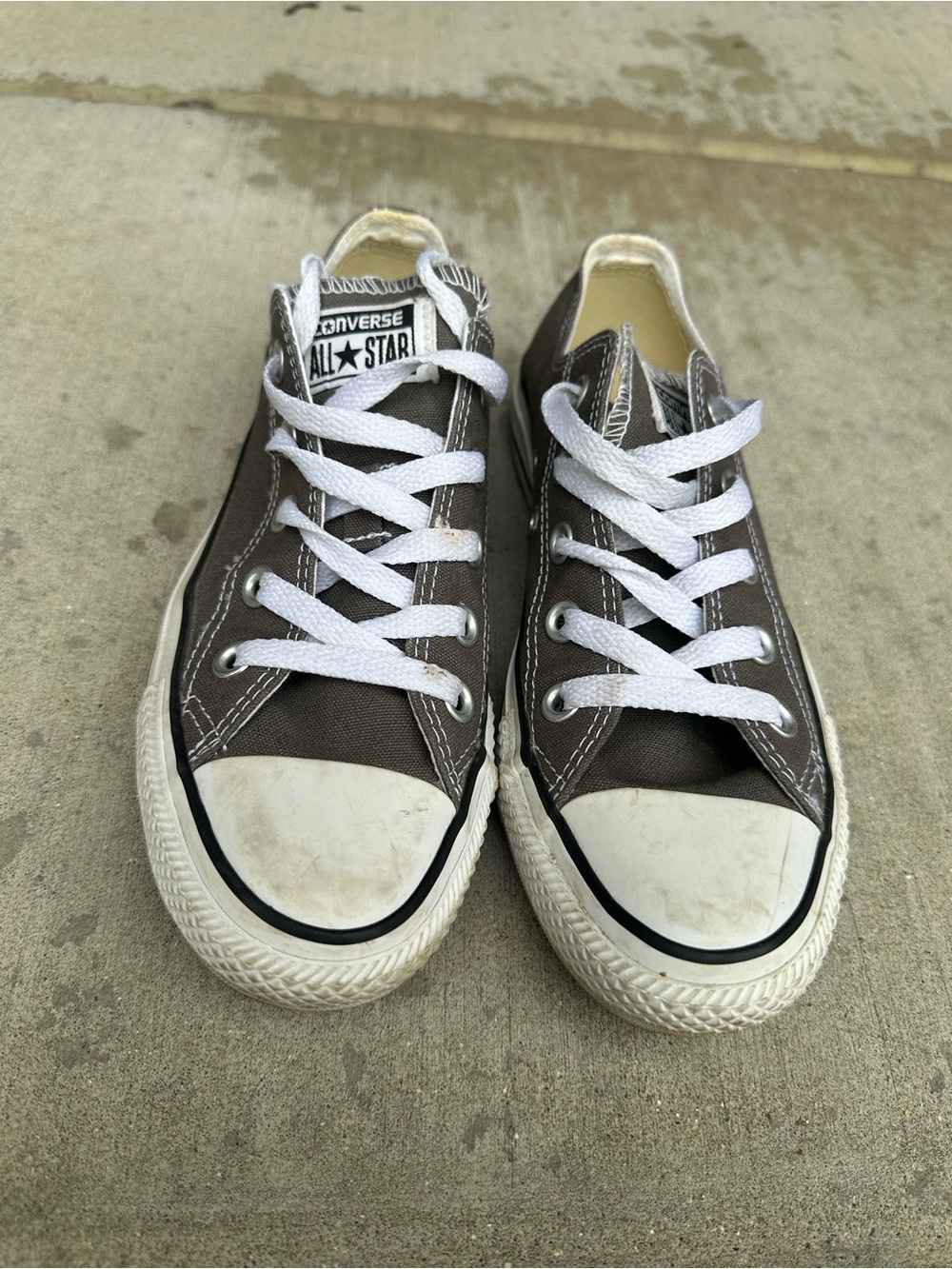 Converse Low Top Sneakers in Brown and White